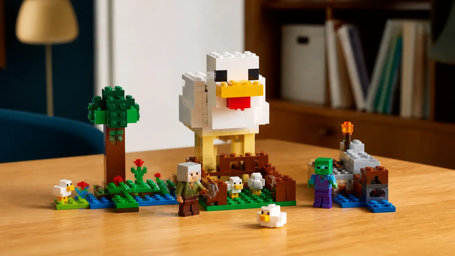 LEGO Minecraft La Fattoria delle Galline: dettagli e mob del set da 233 pezzi